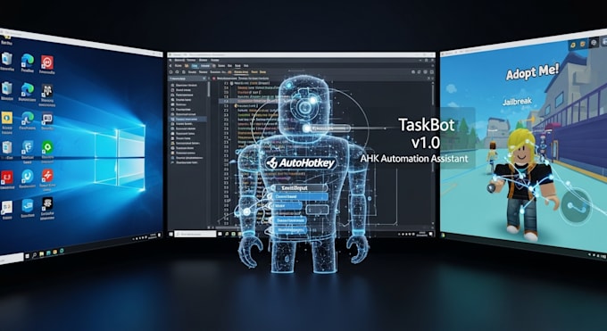 Create a custom autohotkey automation bot for tasks, windows, roblox ...