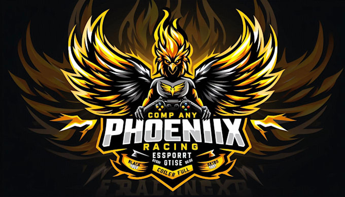 Design a fierce phoenix racing esport mascot logo with t shirt design ...