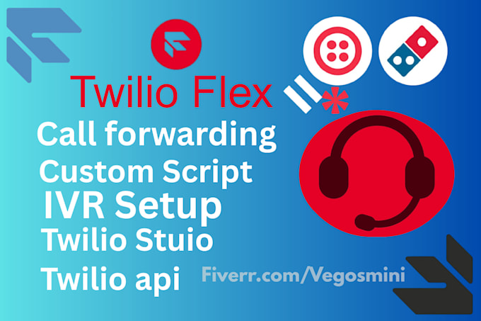 setup IVR, twilio studio twilio flex sms marketing, call forwarding, or routing