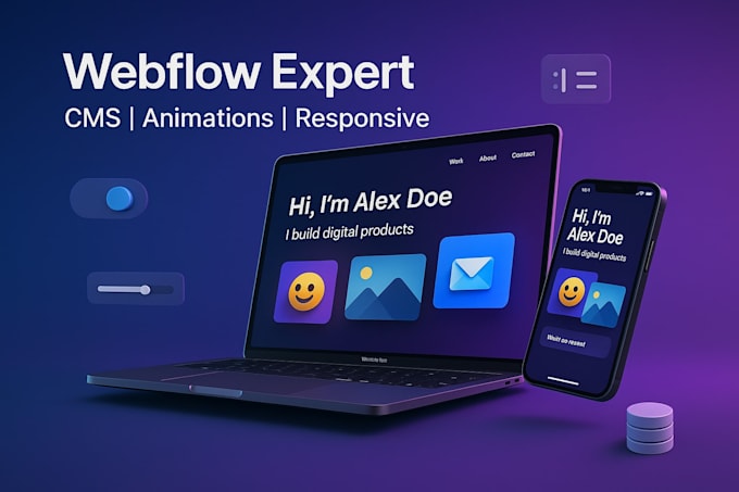 Design a responsive webflow website with cms and custom animations by ...