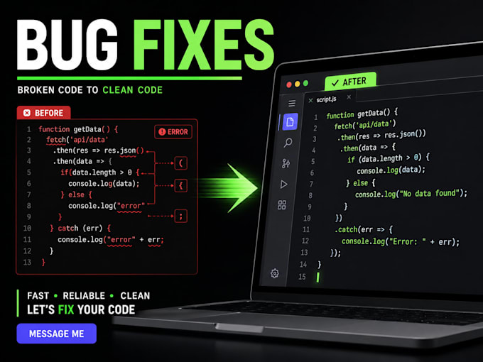 fix, clean up and debug your vibe coded website or app