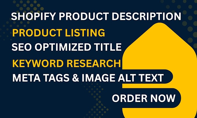write SEO shopify product descriptions for shopify product listing