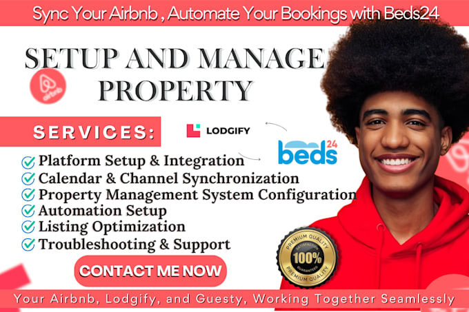 setup beds24, lodgify, buildium, sync airbnb, vrbo, booking, appfolio pricelabs
