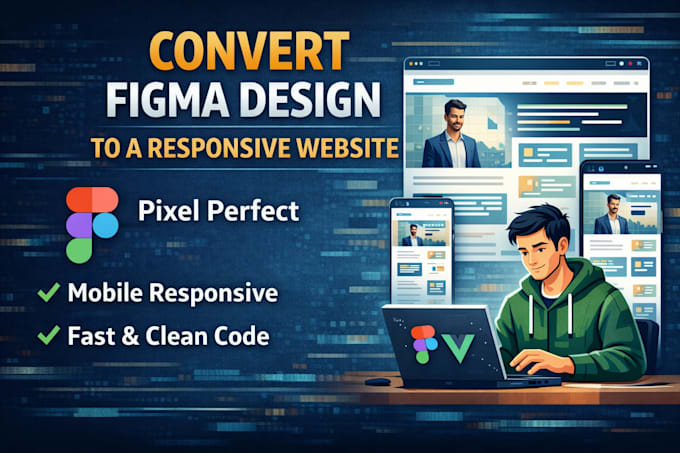 Convert figma design to a responsive website by Shawodza | Fiverr