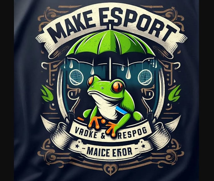 make creative mascot frog umbrella logo