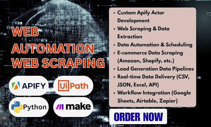 Develop apify web scraper, apify actor, bot, data scraping, web bot ...