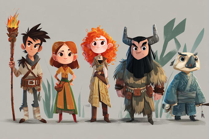 create a professional 2d digital character design