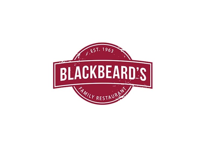 design minimal logo for black beards family restaurant