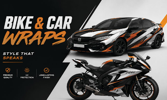 design professional bike wrap design and car wrap