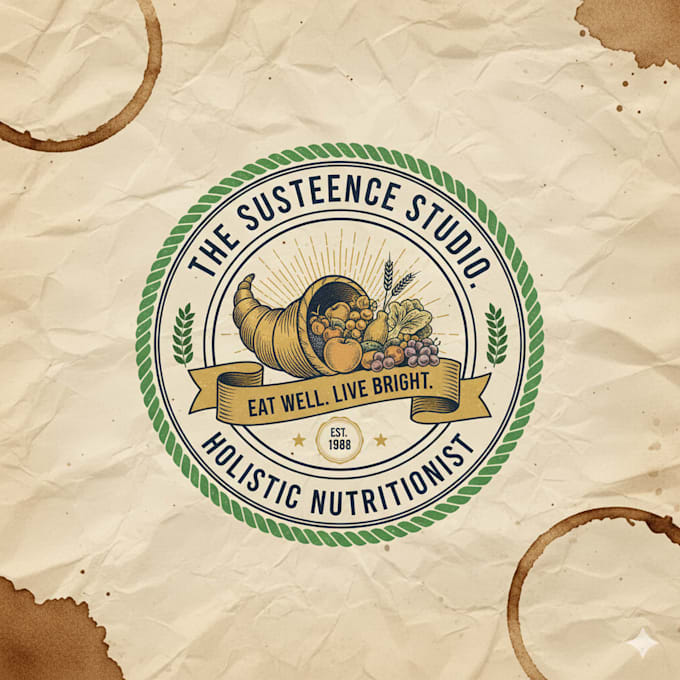 create custom retro logo for nutritionists and dietitians