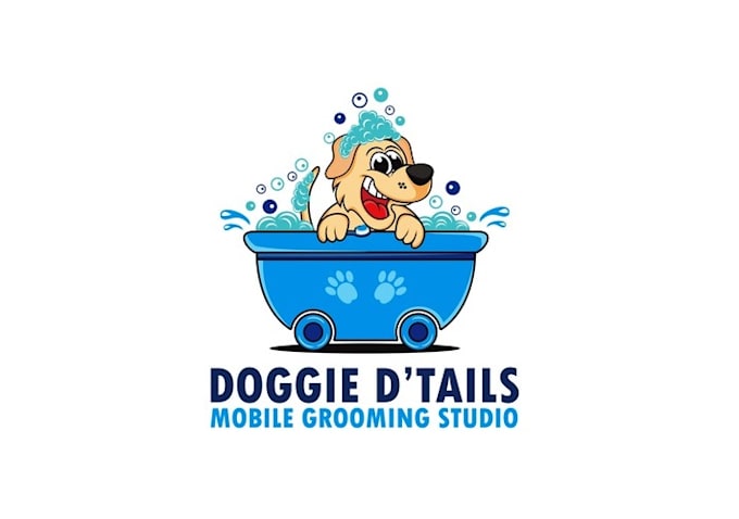 design high definition dog grooming studio logo
