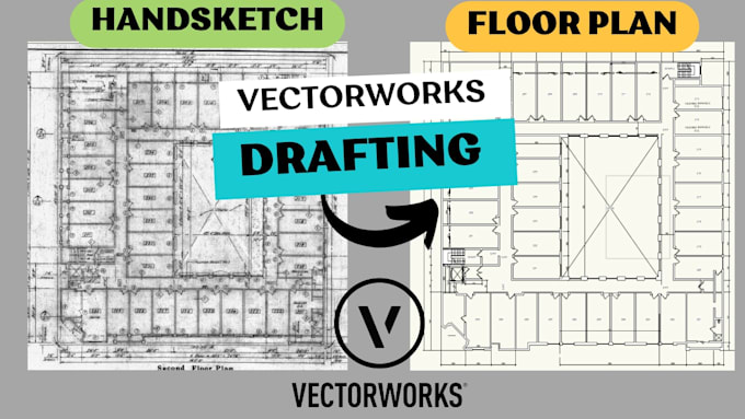 convert your hand sketch into professional vectorworks architectural draw