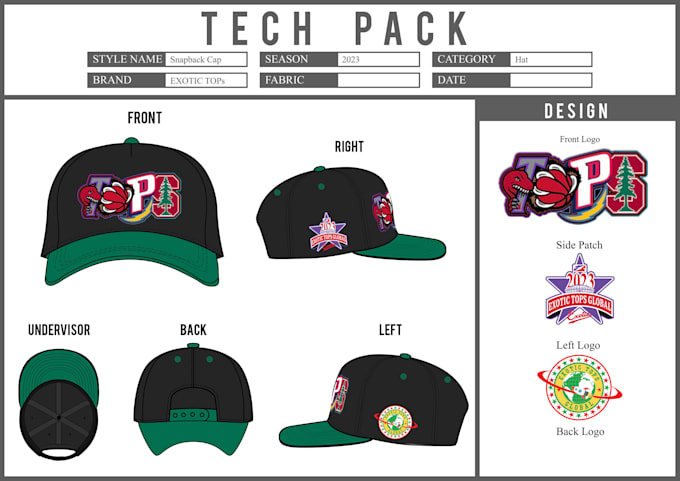 do unique mockup, patch, logo design for all kind of hat