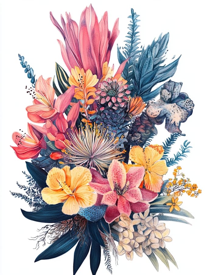 draw a realistic botanical illustration
