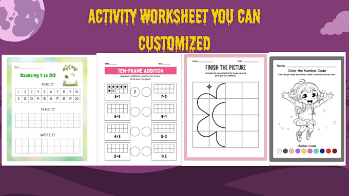 design kids worksheets activity book and custom worksheets