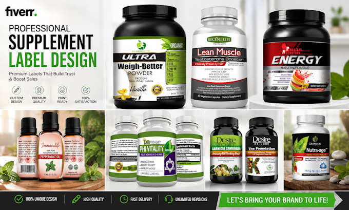 design supplement labels packaging