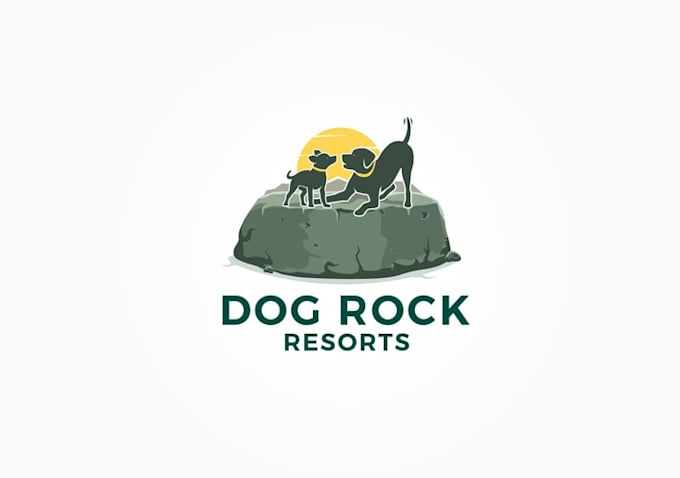 design unique dog rock resorts logo