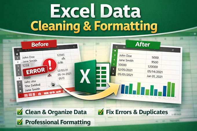 Professional excel data cleaning organizing and formatting by Bcb209 ...
