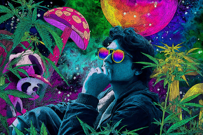 make trippy, psychedelic, surreal, illustrations designs