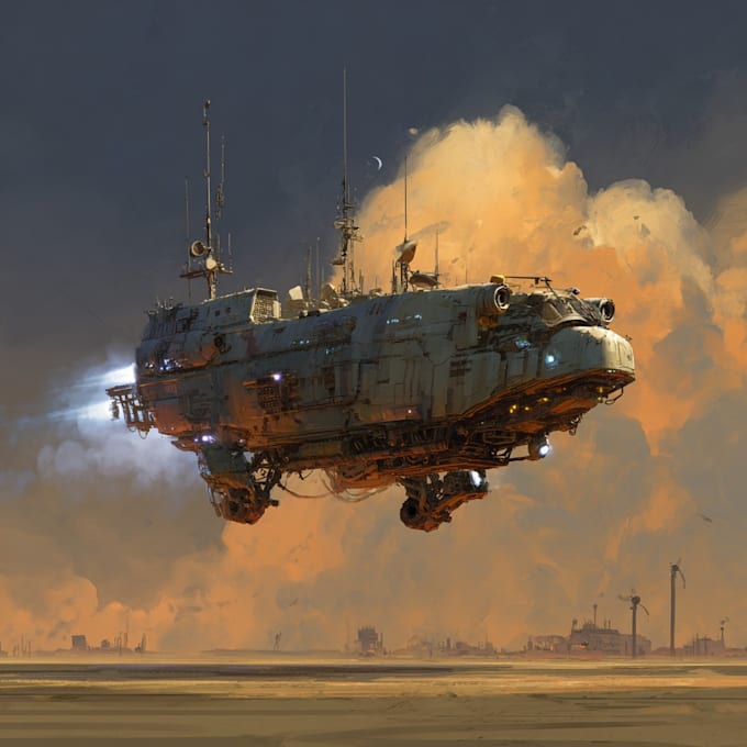 create spaceship concept art for you
