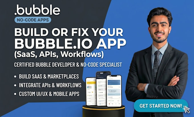 build bubble io web app, bubble mvp, bubble saas as bubble io developer