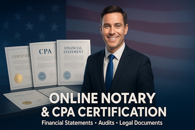 Do online notary services,us cpa notary, accounting audit financial ...