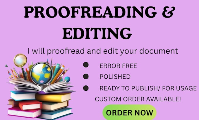 be your professional proofreader and edit your book with no error involve