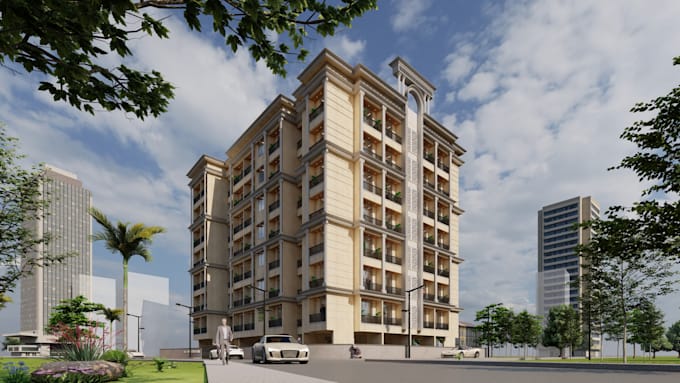 architectural 3d modeling exterior house, commercial rendering and visualization