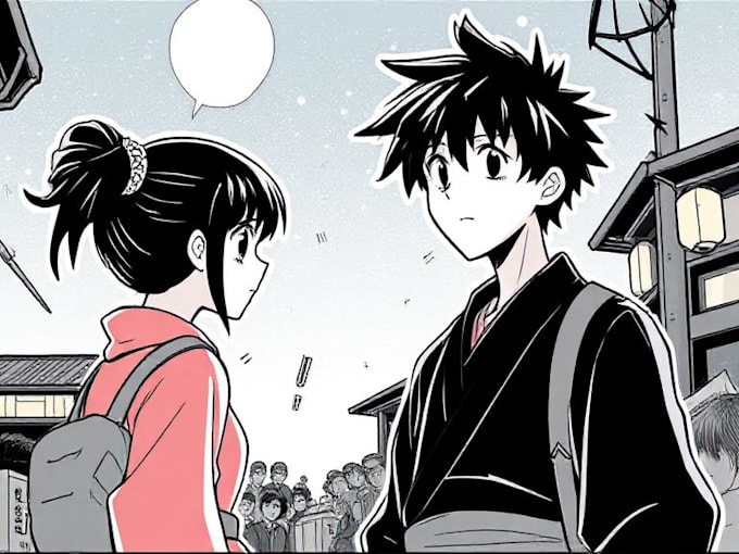 draw your idea in a comic , manga , anime style