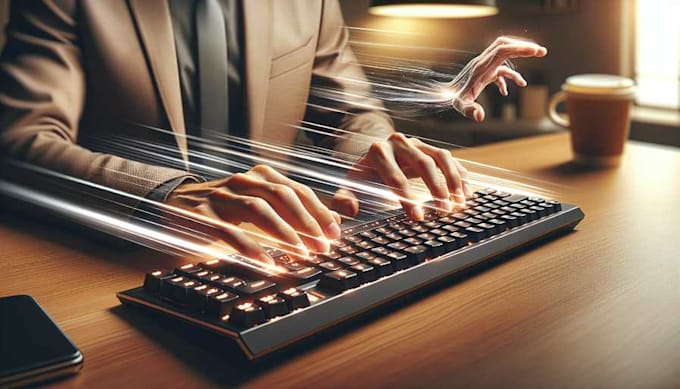 do a quick typist, typewriter, retype pages, fast typist