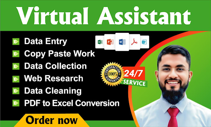 be your expert administrative virtual assistant for all data tasks