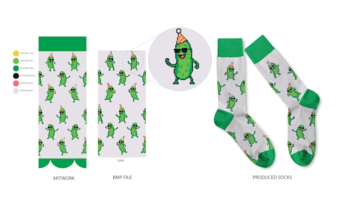 create or redraw sock knitting machine designs in bmp