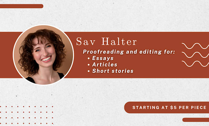 proofread and edit essays and articles