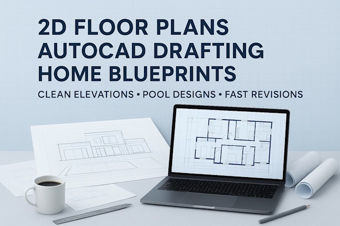 Draft 2d floor plan drafting with precise architectural cad layout ...