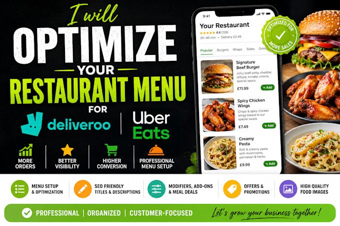 optimize your restaurant menu for deliveroo, uber eats