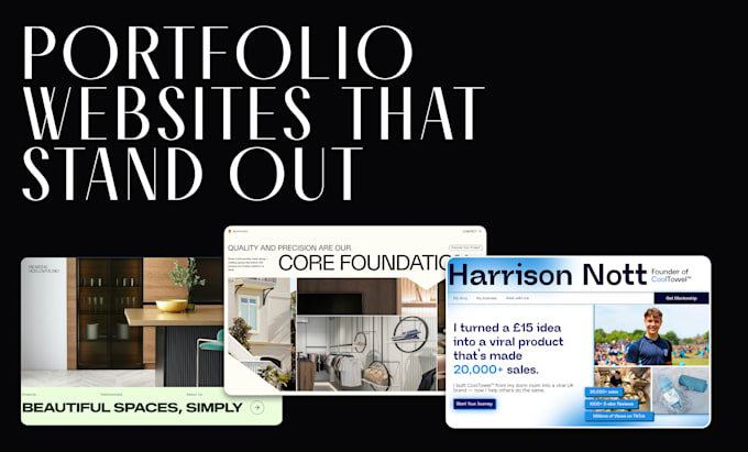 design a bold, modern webflow or framer portfolio website