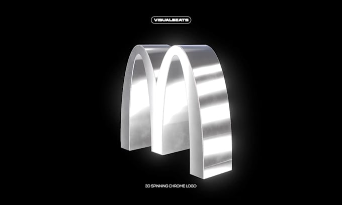 create 3d spinning chrome logo