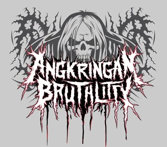 do a creative asymmetrical brutal logo composition