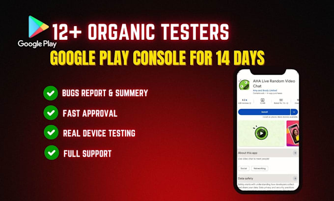 provide 12 testers for google play console closed testing
