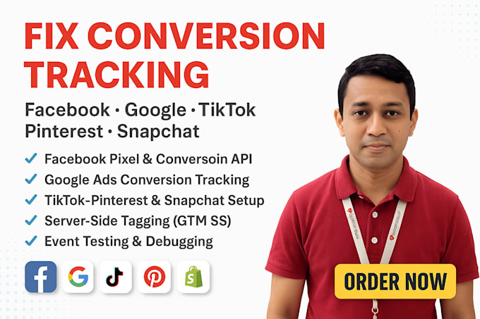 fix conversion tracking for fb, google, pinterest snapchat, tiktok and more