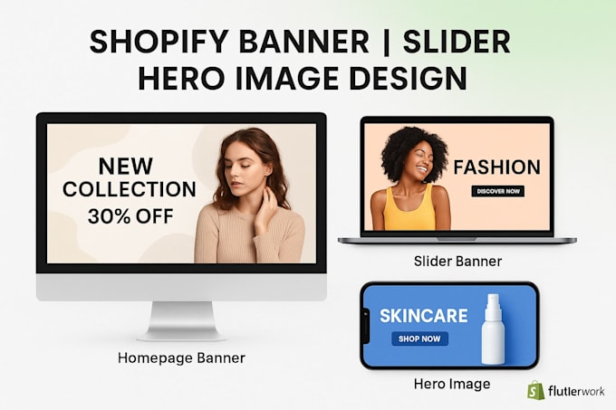 design shopify store website slider banner hero image banner