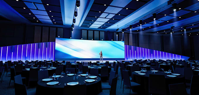 revit interior day and night render,design 3d conference hall,auditorium,4kevent