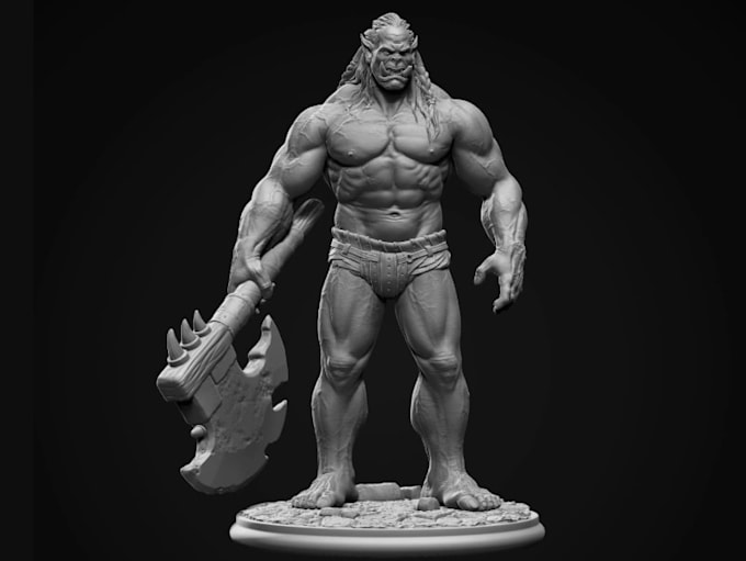 do 3d halloween model, 3d character stl, 3d orc warlord, skull model stl design