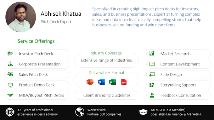 create professional investor pitch decks