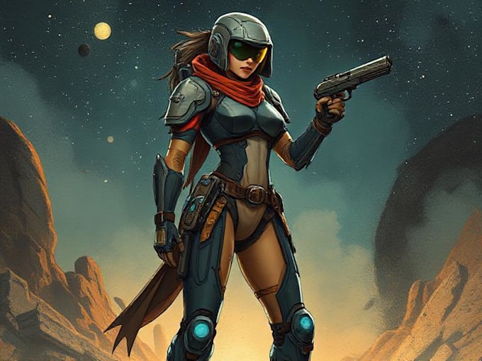sci fi character illustration or sci fi character