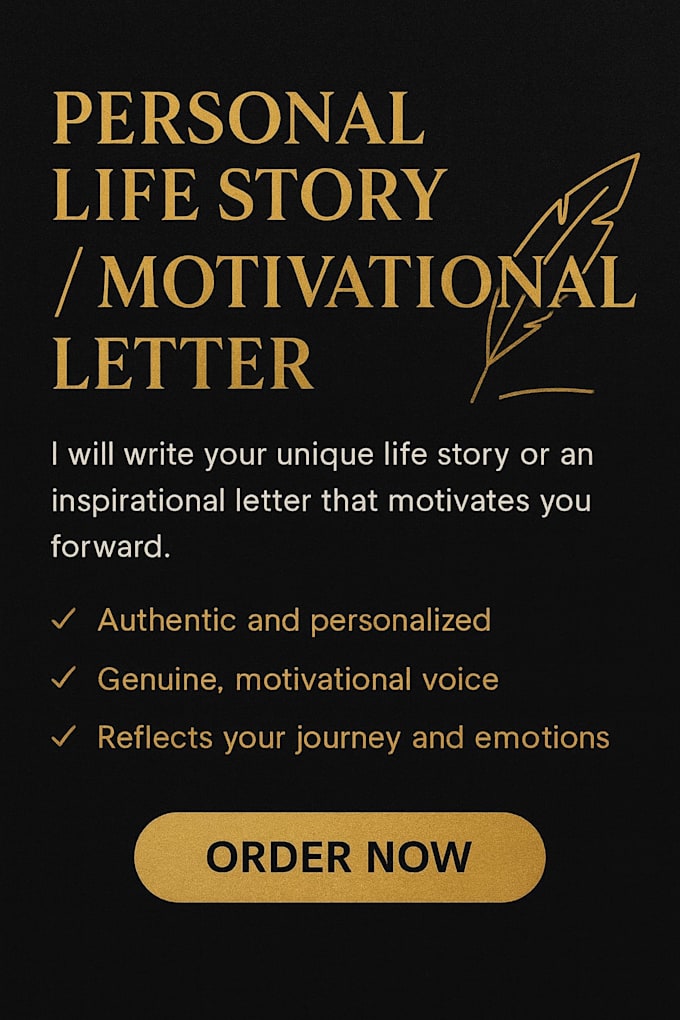 write your inspiring life story or motivational letter for personal growt