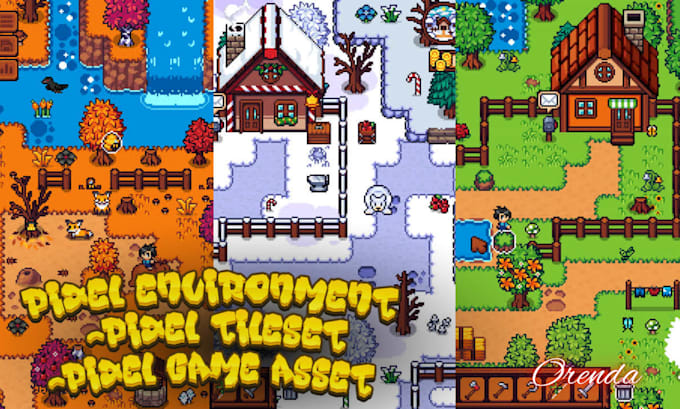 do pixel game environment, pixel tileset top down, game assets animation, nfts