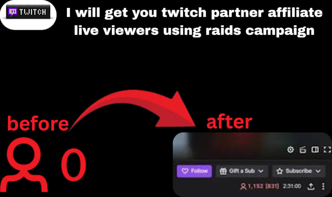 get you twitch partner affiliate live viewers using  campaign