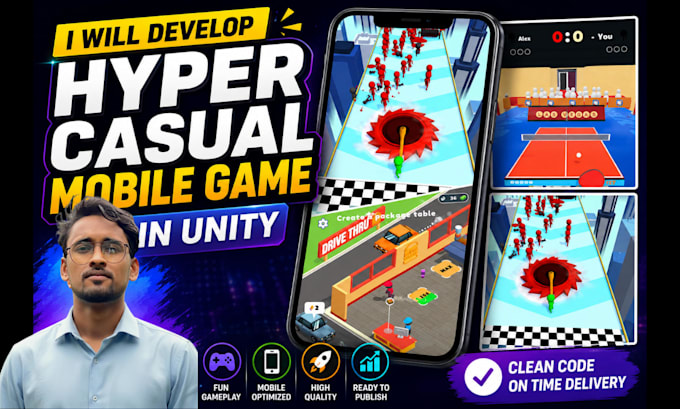 make a custom hyper casual game for android and ios