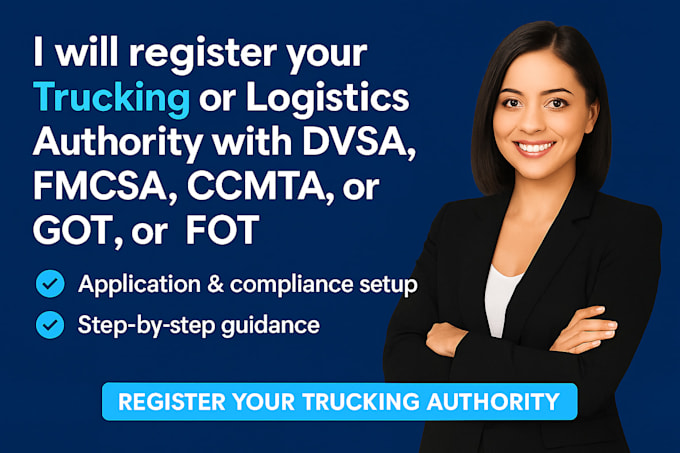 Faça sua autoridade de transporte ou logística com dvsa fmcsa ccmta ...